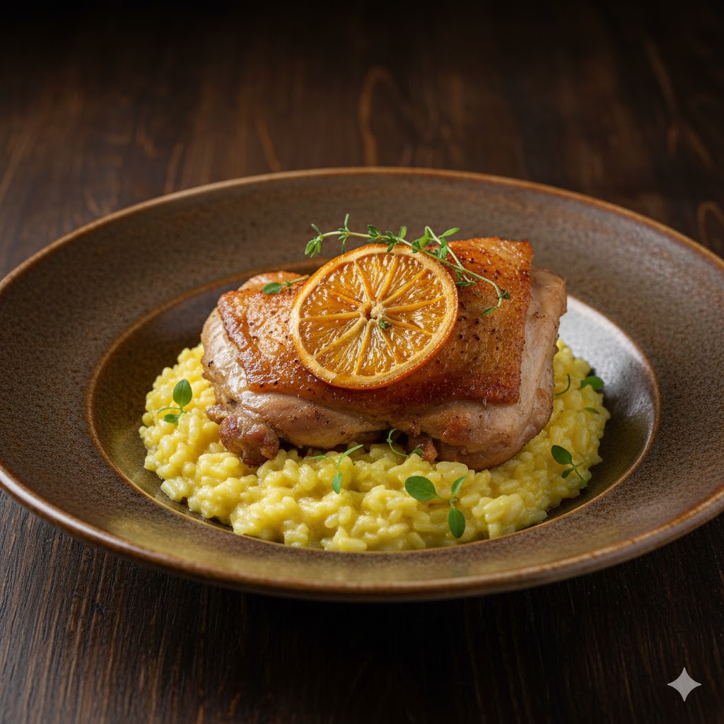 Pollo Confitado con Cítricos